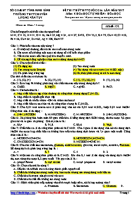 Đề thi thử THPT Quốc gia môn Hóa học năm 2017 - Mã đề 132 - Trường THPT chuyên Lương Văn Tụy (Có đáp án)