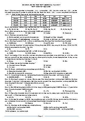 Đề thi thử THPT Quốc gia môn Hóa học năm 2017 - Trường THPT chuyên Bạc Liêu (Có đáp án)