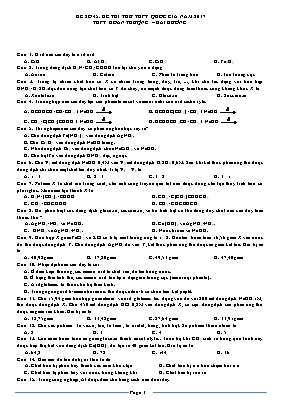 Đề thi thử THPT Quốc gia môn Hóa học năm 2017 - Trường THPT Đoàn Thượng (Có đáp án)