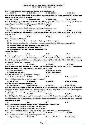 Đề thi thử THPT Quốc gia môn Hóa học năm 2017 - Trường THPT Ngô Gia Tự (Có đáp án)