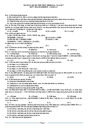 Đề thi thử THPT Quốc gia môn Hóa học năm 2017 - Trường THPT Thanh Chương (Có đáp án)