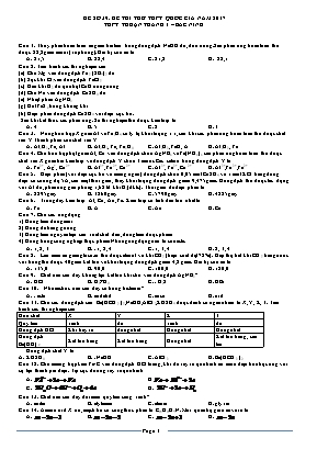 Đề thi thử THPT Quốc gia môn Hóa học năm 2017 - Trường THPT Thuận Thành I (Có đáp án)