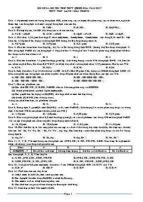 Đề thi thử THPT Quốc gia môn Hóa học năm 2017 - Trường THPT Tiên Lãng (Có đáp án)