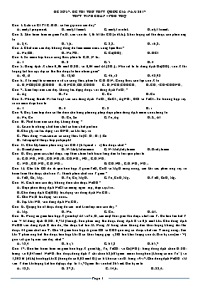Đề thi thử THPT Quốc gia môn Hóa học năm 2017 - Trường THPT Vĩnh Chân (Có đáp án)