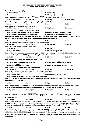 Đề thi thử THPT Quốc gia môn Hóa học năm 2017 - Trường THPT Yên Phong 2 (Có đáp án)