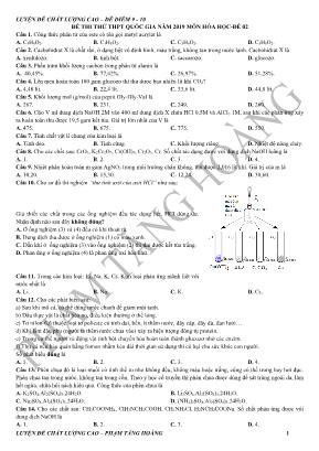 Đề thi thử THPT Quốc gia môn Hóa học năm 2019 - Đề 02 - Phạm Tăng Hoàng