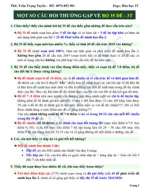 Đề thi thử THPT Quốc gia môn Hóa học năm 2020 - Đề số 01 - Trần Trọng Tuyền