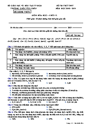 Đề thi thử Tốt nghiệp Phổ thông môn Hóa học - Mã đề 061 - Năm học 2018-2019 - Trường quốc tế Á Châu