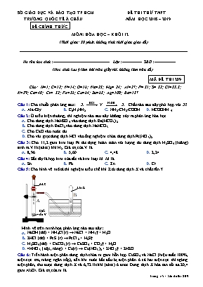 Đề thi thử Tốt nghiệp Phổ thông môn Hóa học - Mã đề 209 - Năm học 2018-2019 - Trường quốc tế Á Châu