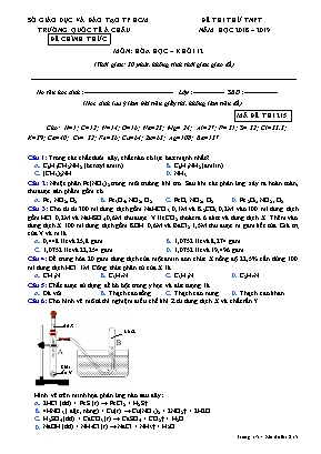 Đề thi thử Tốt nghiệp Phổ thông môn Hóa học - Mã đề 215 - Năm học 2018-2019 - Trường quốc tế Á Châu