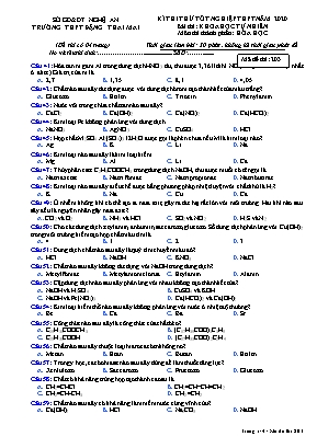 Đề thi thử Tốt nghiệp THPT môn Hóa học năm 2019 - Mã đề 203 - Trường THPT Đặng Thai Mai