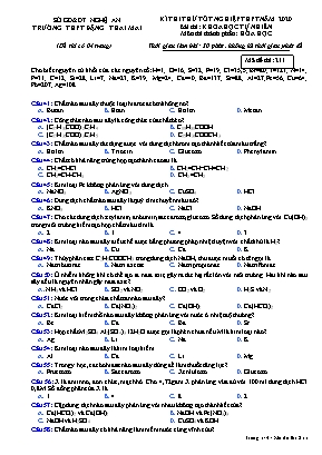 Đề thi thử Tốt nghiệp THPT môn Hóa học năm 2019 - Mã đề 211 - Trường THPT Đặng Thai Mai