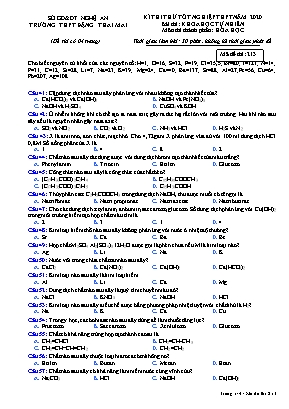 Đề thi thử Tốt nghiệp THPT môn Hóa học năm 2019 - Mã đề 213 - Trường THPT Đặng Thai Mai