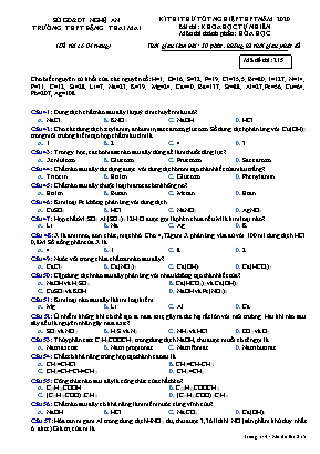 Đề thi thử Tốt nghiệp THPT môn Hóa học năm 2019 - Mã đề 215 - Trường THPT Đặng Thai Mai