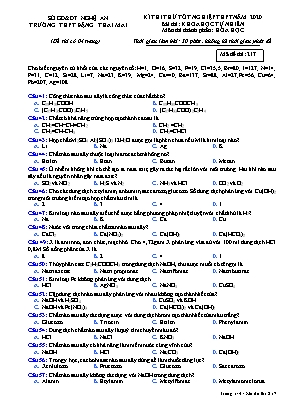 Đề thi thử Tốt nghiệp THPT môn Hóa học năm 2019 - Mã đề 217 - Trường THPT Đặng Thai Mai