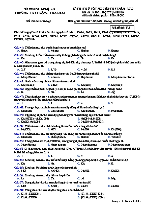 Đề thi thử Tốt nghiệp THPT môn Hóa học năm 2019 - Mã đề 221 - Trường THPT Đặng Thai Mai