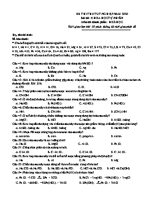 Đề thi thử Tốt nghiệp THPT môn Hóa học năm 2020 (Có đáp án)