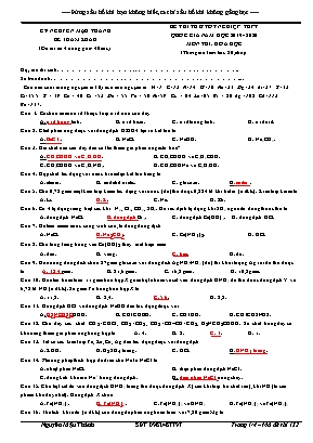 Đề thi thử Tốt nghiệp THPT Quốc gia môn Hóa học - Năm học 2019-2020 - Nguyễn Mậu Thành (Kèm đáp án)