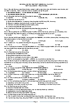 Đề thi thử Trung học Phổ thông Quốc gia môn Hóa học năm 2017 - Trường THPT Hàm Rồng (Có đáp án)
