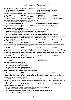 Đề thi thử Trung học Phổ thông Quốc gia môn Hóa học năm 2017 - Trường THPT Chu Văn An (Có đáp án)