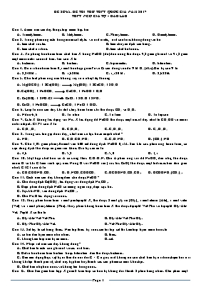 Đề thi thử Trung học Phổ thông Quốc gia môn Hóa học năm 2017 - Trường THPT Ngô Gia Tự (Có đáp án)