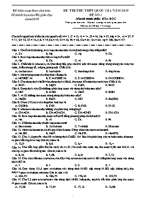 Đề thi thử Trung học Phổ thông Quốc gia môn Hóa học năm 2019 - Đề số 1 (Có đáp án)