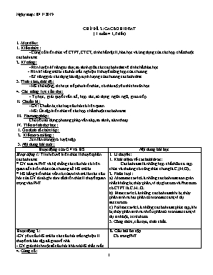 Giáo án ôn thi THPT Quốc gia môn Hóa học Lớp 12 - Chủ đề 2: Cacbohidrat - Năm học 2018-2019