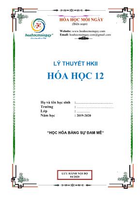 Lý thuyết học kỳ II môn Hóa học Lớp 12