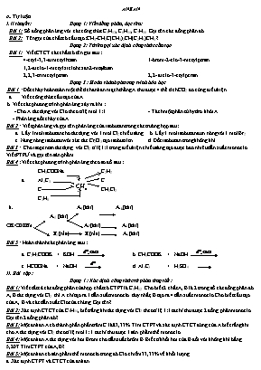 Lý thuyết và bài tập Hóa học 11: Ankan