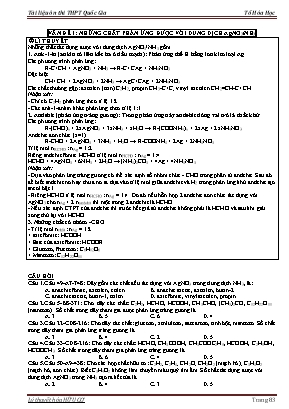 Tài liệu ôn thi THPT Quốc gia môn Hóa học - Lý thuyết Hóa học hữu cơ