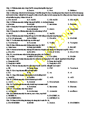 Tổng hợp các câu hỏi lý thuyết trong đề thi THPT Quốc gia môn Hóa học