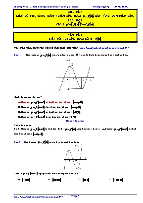 Bài tập Đại số Lớp 12 - Chương 1 - Bài 1: Tính đơn điệu của hàm số - Chủ đề 4: Biết đồ thị, bảng biến thiên của hàm y=f(x) , xét tính đơn điệu của hàm hợp
