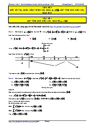 Bài tập Đại số Lớp 12 - Chương 1 - Bài 1: Tính đơn điệu của hàm số - Chủ đề 5: Biết đồ thị, bảng biến thiên của hàm y=f(x), xét tính đơn điệu của hàm hợp