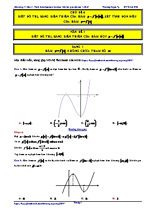Bài tập Đại số Lớp 12 - Chương 1 - Bài 1: Tính đơn điệu của hàm số - Chủ đề 6: Biết đồ thị, bảng biến thiên của hàm y=f(u(x)), xét tính đơn điệu của hàm y=f(x)