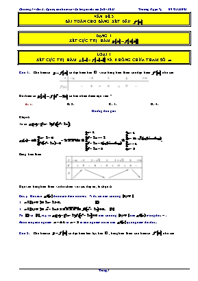Bài tập Đại số Lớp 12 - Chương 1 - Bài 2: Cực trị của hàm số - Chủ đề 4, Vấn đề 3: Bài toán cho bảng xét dấu f(x)