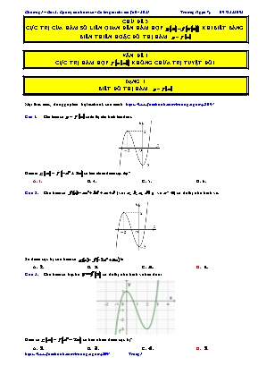 Bài tập Đại số Lớp 12 - Chương 1 - Bài 2: Cực trị của hàm số - Chủ đề 3: Cực trị của hàm số liên quan đến hàm hợp g(x)=f(u(x)) khi biết bảng biến thiên hoặc đồ thị hàm y=f(x)