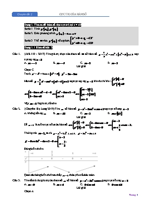 Bài tập Đại số Lớp 12 - Chuyên đề 2: Cực trị của hàm số (Có lời giải)