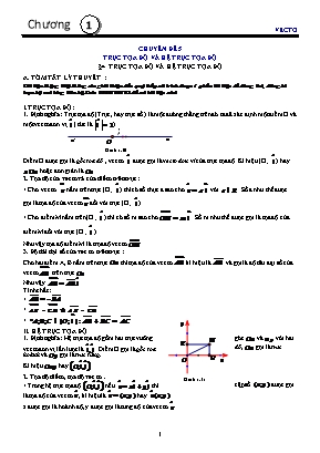 Bài tập Hình học Lớp 10 - Chuyên đề 5: Trục tọa độ và hệ trục tọa độ