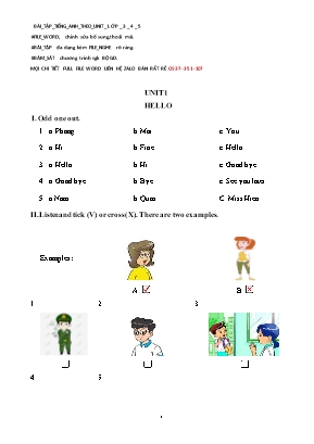 Bài tập Tiếng Anh Lớp 3 - Unit 3+4+5