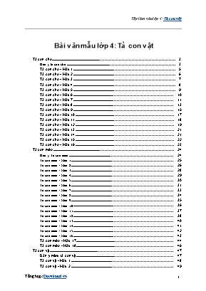 Tài liệu Văn mẫu Lớp 4 - Tả con vật