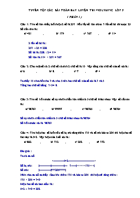 Tuyển tập các bài toán hay luyện thi Violympic Lớp 5 (Phần 1)