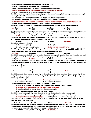 Bài tập môn Vật lí Lớp 12 - Chương 2: Sóng cơ (Có đáp án)