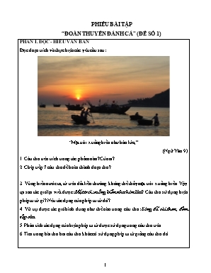 Ôn thi tuyển sinh 10 môn Ngữ văn - Bài: đoàn thuyền đánh cá