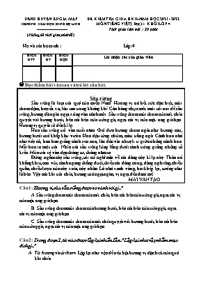 Đề kiểm tra giữa học kì 2 môn Tiếng Việt (Đọc) Lớp 4 - Năm học 2021-2022