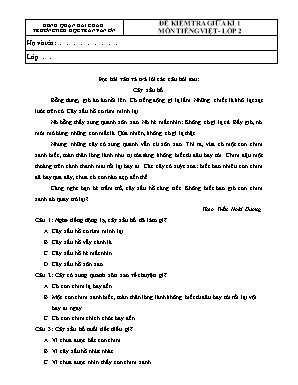 Đề kiểm tra giữa kì 1 môn Tiếng Việt Lớp 2 (Kết nối tri thức với cuộc sống)