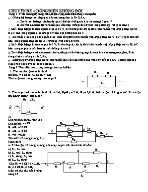 Bài tập Vật lý 11 - Chuyên đề 4: Dòng điện không đổi