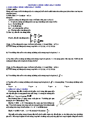 Phương pháp giải các bài toán về Dòng điện xoay chiều (Có lời giải và đáp án)
