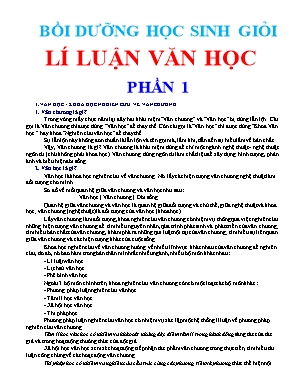 Tài liệu bồi dưỡng học sinh giỏi Lý Luận văn học (Phần 1)