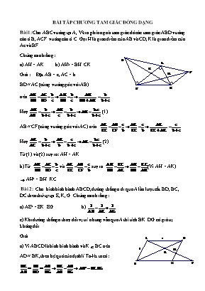 Bài tập Toán 8 - Tam giác đồng dạng (Có lời giải)