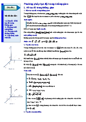 Chuyên đề trắc nghiệm Toán 12 - Phương pháp tọa độ trong không gian